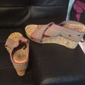 Cato Red and Orange Wedge Sandals​​